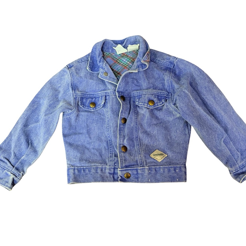 Kids Vintage 1980’s Cutecumber Blue Denim Snap Jacket Size 6